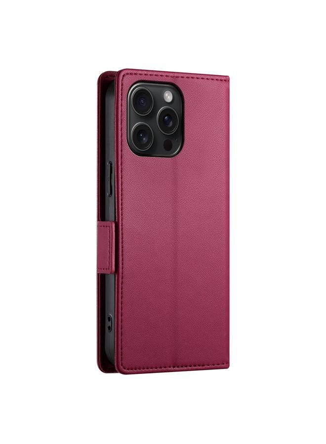 اس-توب جراب لهاتف iPhone 15 Pro Max مع مشبك جانبي مغناطيسي من الجلد المصقول - Image 3