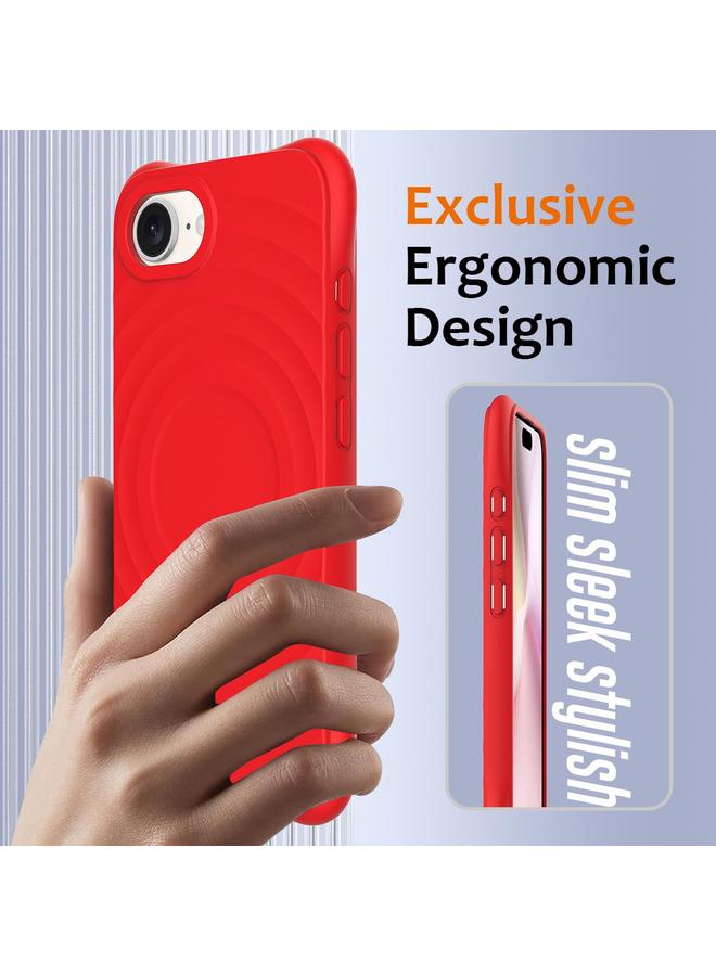 اس-توب جراب لهاتف iPhone 16e بنسيج مموج من السيليكون السائل المغناطيسي MagSafe - Image 2