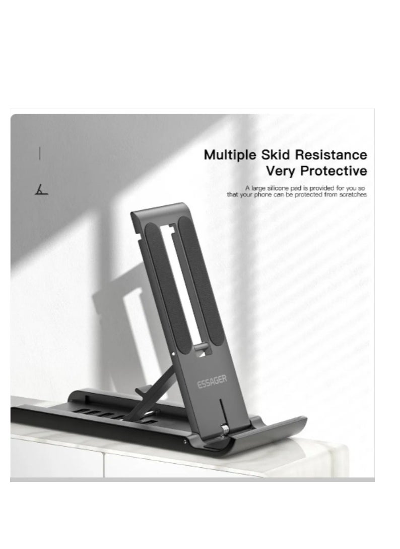 ESSAGER - Essager Portable Desktop Holder Foldable Mini Moblie Phone Stand For iPhone 13 Pro Max iPad  Desk Bracket Portable Stand - Image 1