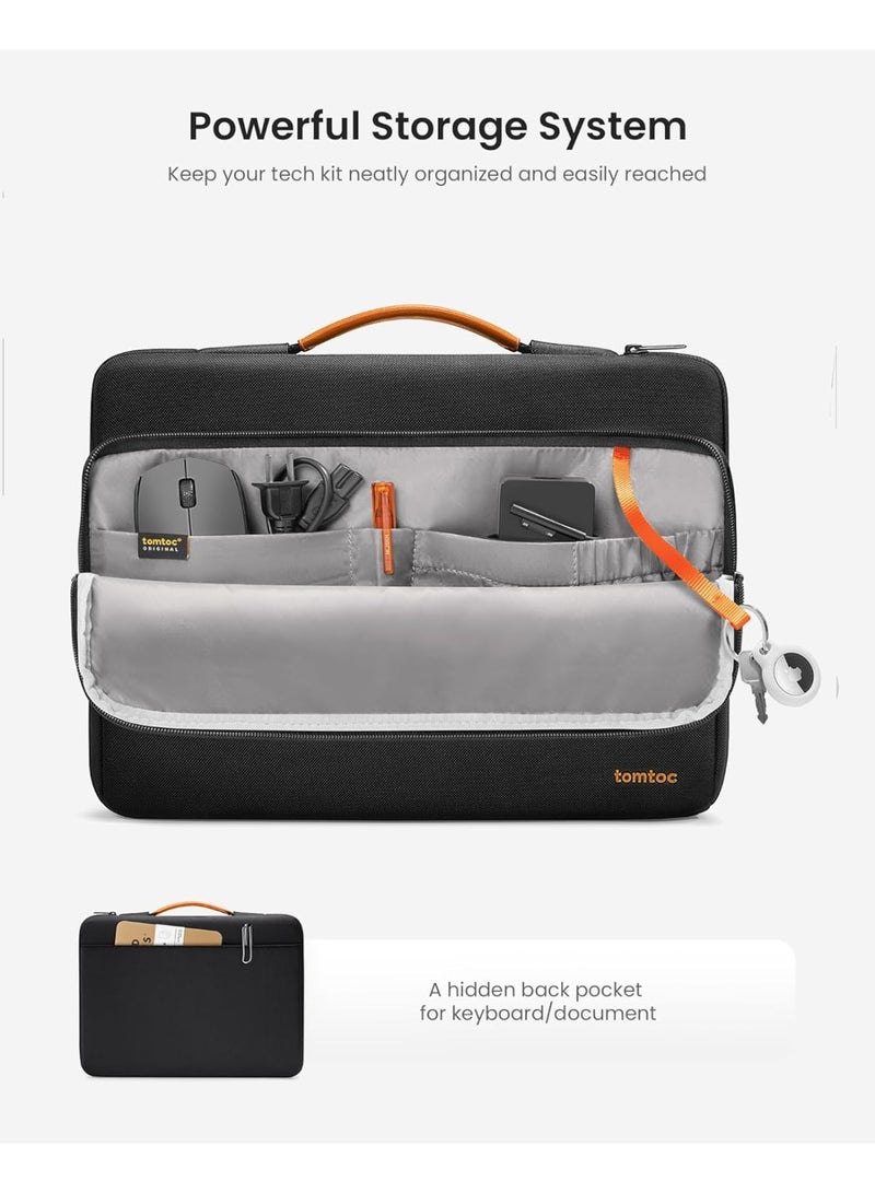 Tomtoc Defender-A14 Eco-Friendly 13.5–14 Inch Laptop Briefcase – Slim, Shockproof Case with CornerArmor, Water-Repellent Recycled Fabric – Compatible with MacBook Pro 14" M4/M3/M2/M1, Surface Laptop 5, Dell XPS  - Image 4