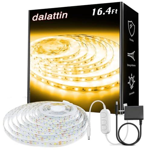 dalattin Warm White LED Strip Lights 3000K Tunable Soft White Light Strip 164ft Bright 300 LEDs White Led Lights for Bedroom Mirror Kitchen Decoration