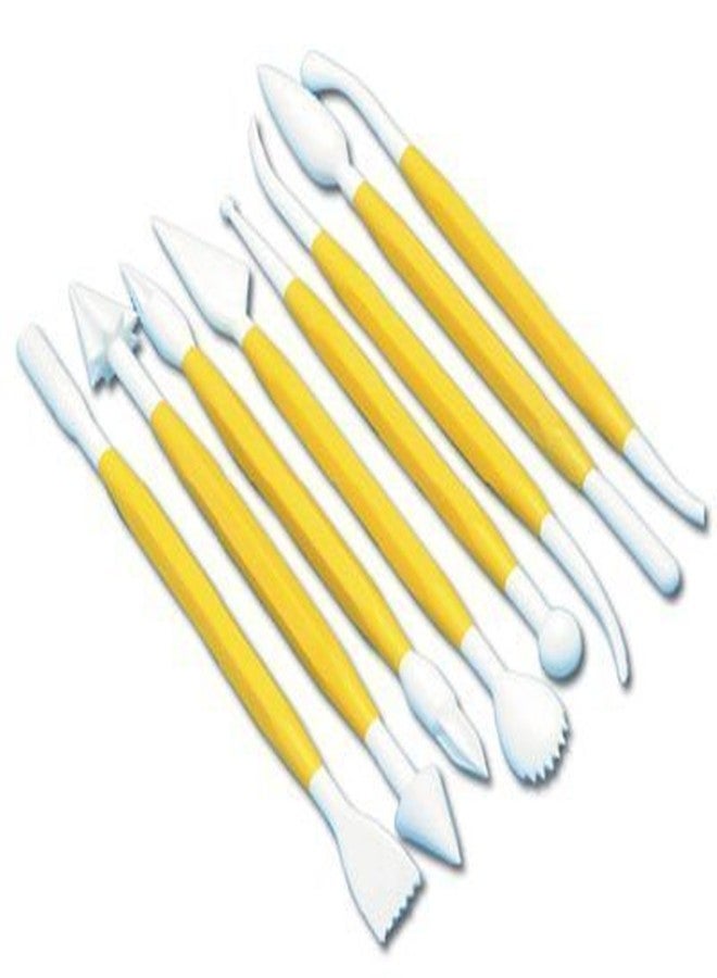 NETXE Package of 8 with 16 Different Shapes Exclusive Modeling Set for Fondant Gum Paste Sugar Craft and Cake Decoration Clay Modelling Tools Set (Multi Colour) - Image 1