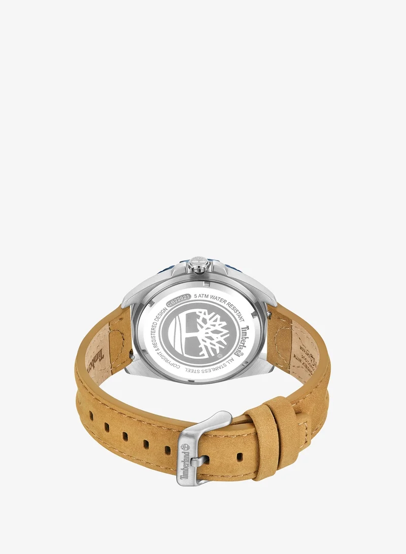 Timberland  Millinocket Men's Watch 44mm Analog Blue Dial Tan Leather Strap for Men | Best Price UAE