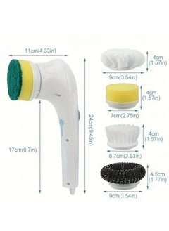 VIUAUAX Electric Cleaning Brush, Cordless Electric Spin Scrubber, Handheld Electric Cleaning Brush with 5 Replaceable Heads,  Multifunctional 5-in-1 Wireless Brush Electric Hair Brushes Bathroom for Bathtub/Kitchen/Bathroom/Floor/Dish/Car/Shoe/Glass  - Image 2