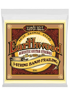 Ernieball P02061 earthwood 5-string banjo frailing loop end 80/20 bronze acoustic guitar strings - 10-24 gauge