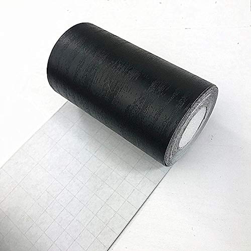 Slaige Taamall Simplemuji Black Wood Grain 3D Wallpaper Border Peel & Stick PVC Wall Covering Kitchen Bathroom Bedroom Tiles Decor Sticker,4 Inch by 32.8 Feet 10 Meters - Image 3