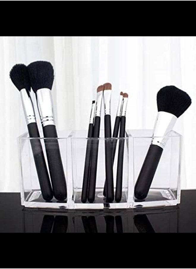 SMARTPOINTS - Clear Makeup Brush Organizer, Acrylic Cosmetics Brushes Storage Holders, Cute Pen and Pencil Holder for Desk - Image 1
