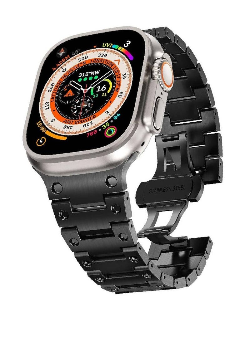 ZOOMEE - Replacement Stainless Steel Metal Band For Apple Watch Ultra / Ultra 2 49mm Black - Image 1