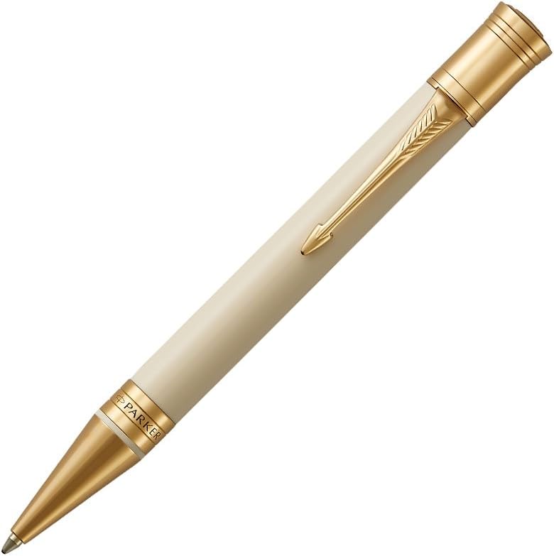 Parker Duofold Classic Ivory & Black Ballpoint Pen, Medium Tip - Image 1