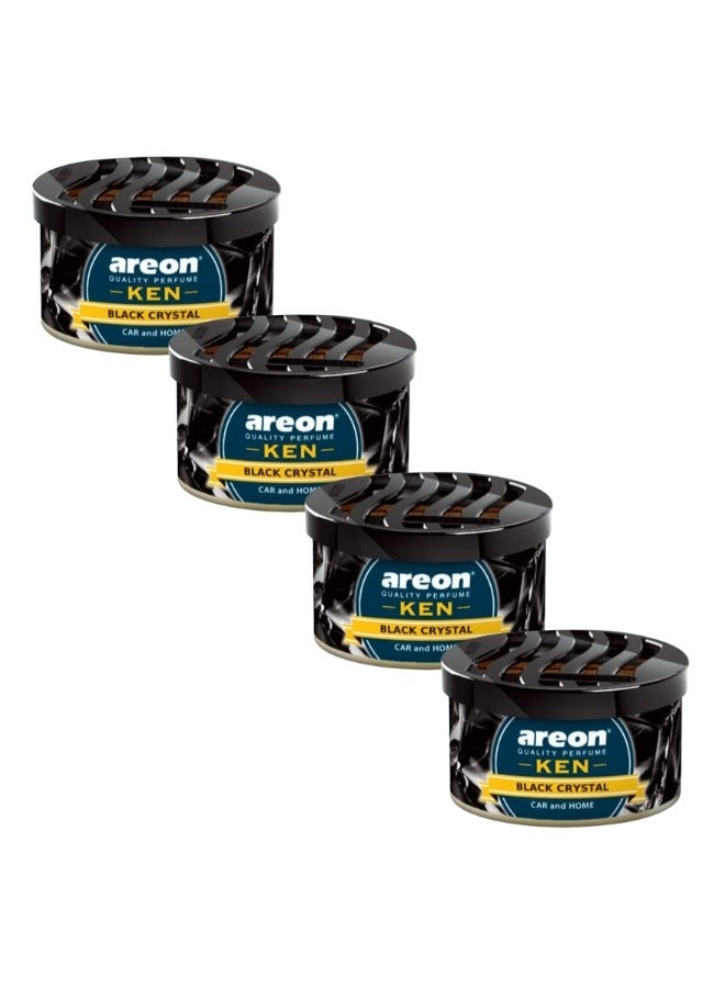 مجموعة معطر هواء السيارة كريستال الأسود – 4 قطع برائحة جل تدوم طويلاً