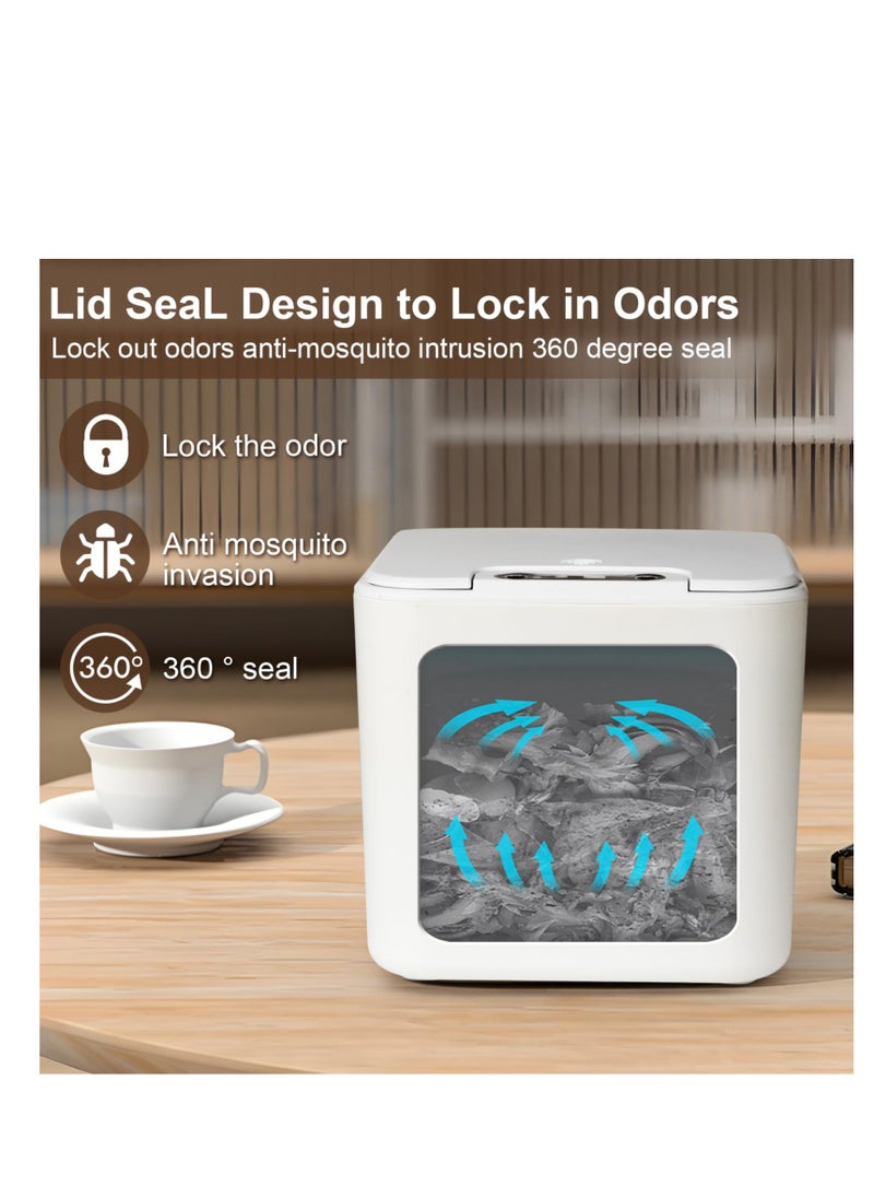 Desktop Mini Sensor Trash Can 1.2 Gallon Automatic Small Countertop Trash Can with Lid, Tiny Waste Basket, Miniature Desk Garbage Cans for Bathroom, Coffee Bar, Bedroom, Office
