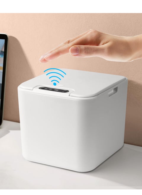 Desktop Mini Sensor Trash Can 1.2 Gallon Automatic Small Countertop Trash Can with Lid, Tiny Waste Basket, Miniature Desk Garbage Cans for Bathroom, Coffee Bar, Bedroom, Office