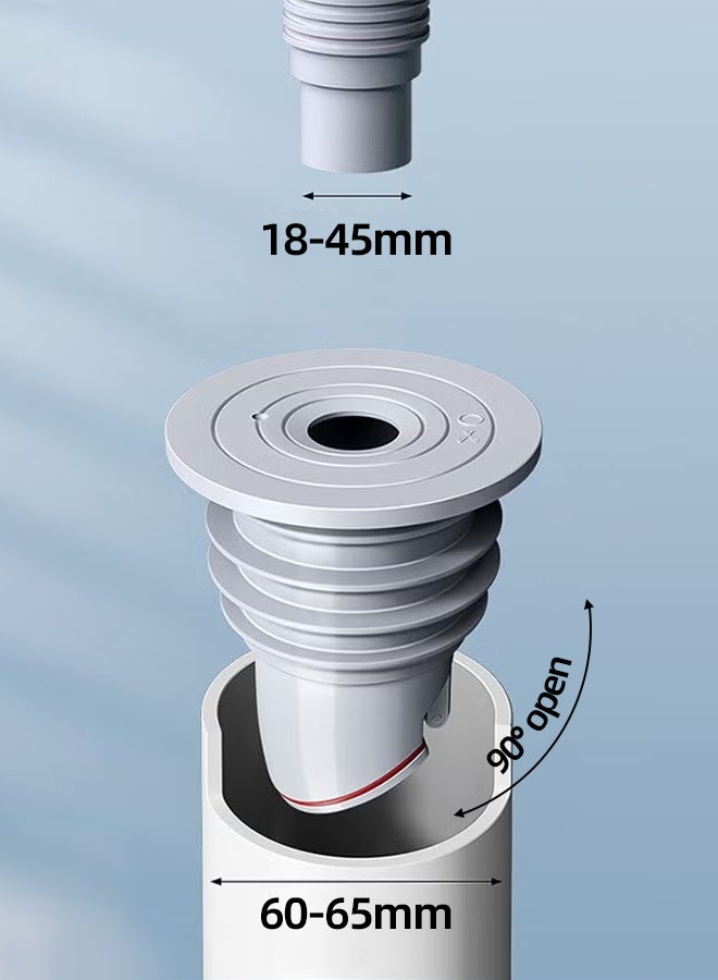 ALongDeng Washing Machine Drain Hose Seal Universal Washer Drain Hose Seal Ring Sewer Deodorant Ring Cover Seal for Washer Kitchen Bath 60-65mm - Image 1