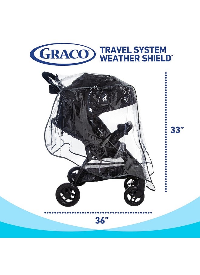 GRACO - Graco Universal Infant Travel System Rain Cover, Baby Car Seat Stroller Weather Shield, Waterproof Plastic Carseat Canopy, Winter Snow Dust Umbrella - Image 1