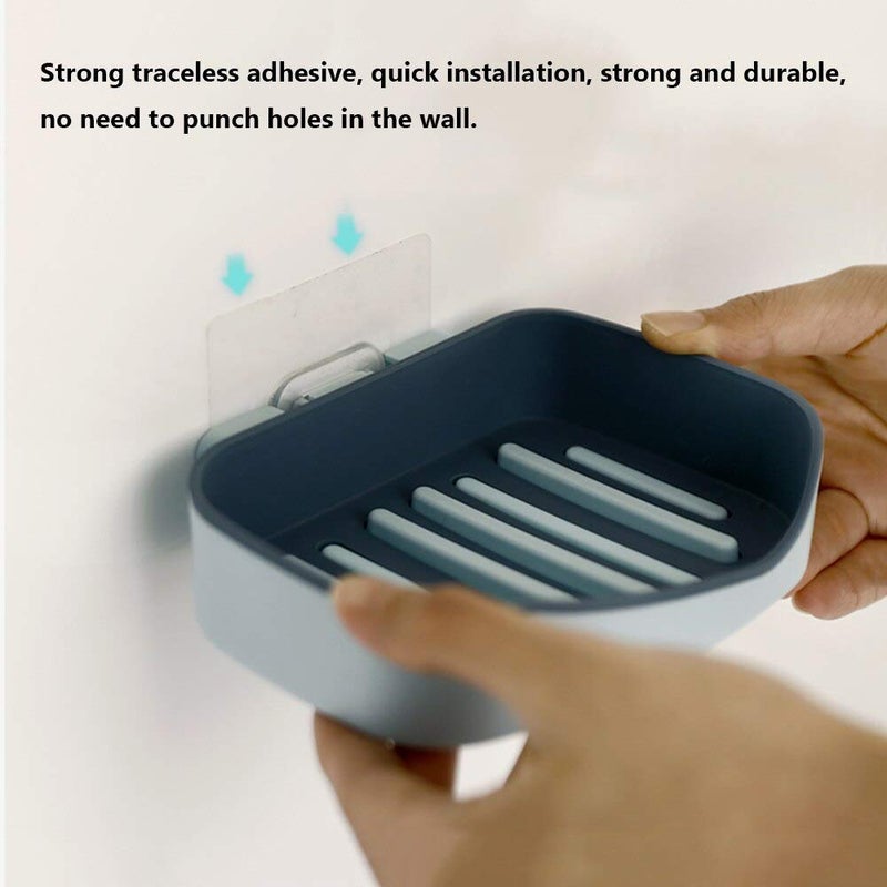 XML Soap Holder Plastic self Adhesive Magic Sticker Waterproof Kitchen Bathroom soap Holder Dish Cady Tray (Pack of -1/Multi Color) - Image 3