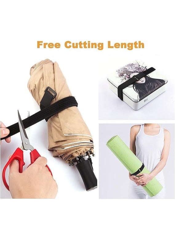 FASTIVEN Fastiven Hook and Loop Straps with 25 Buckles Free Cut Length Black Reusable Fastening Cable Ties Reusable Nylon Securing Cord Ties for Organizer Wire Management Cable Tidy 15Meter75Buckle  - Image 3