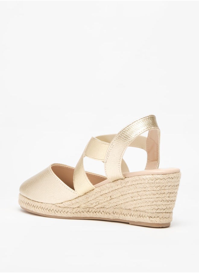 Flora Bella By Shoexpress - Women's Textured Strappy Sandals with Wedge Heels - Image 1