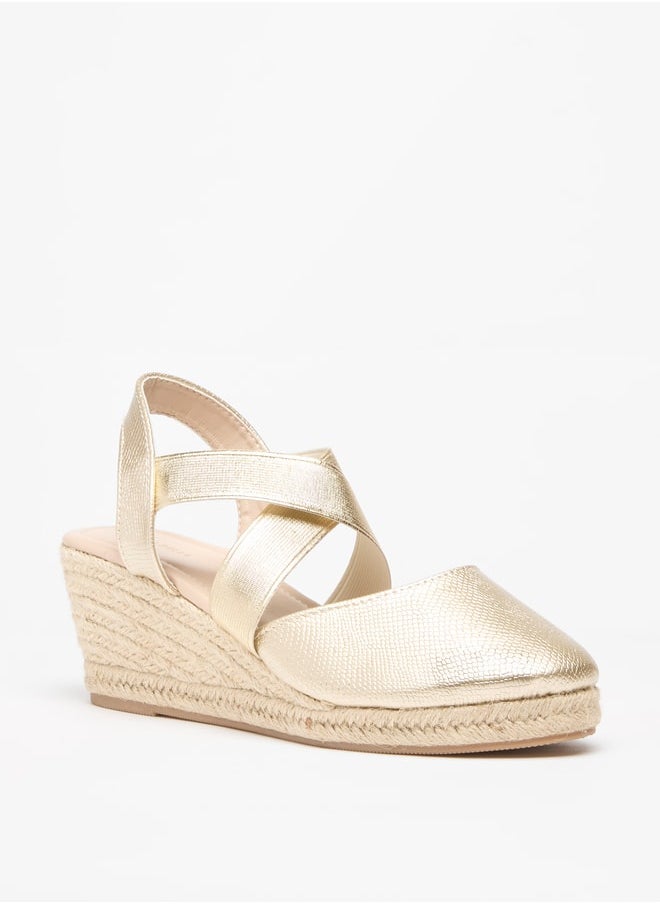 Flora Bella By Shoexpress - Women's Textured Strappy Sandals with Wedge Heels - Image 1