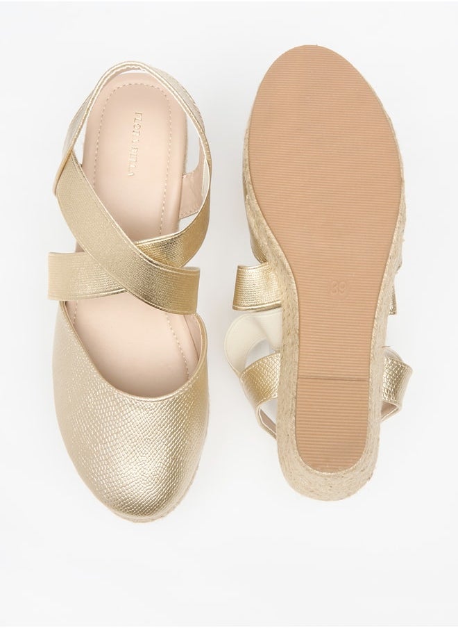 Flora Bella By Shoexpress - Women's Textured Strappy Sandals with Wedge Heels - Image 1