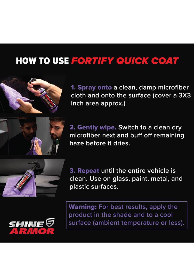 شاين أرمور طلاء فورتفاي كويك من شاين ارمور - طلاء سيراميك - بخاخ تلميع بالشمع للسيارة - غسيل شمعي بدون ماء للسيارة - طبقة علوية مضادة للماء وطلاء بوليمر وملمع لحماية واغلاق التفاصيل - Image 3