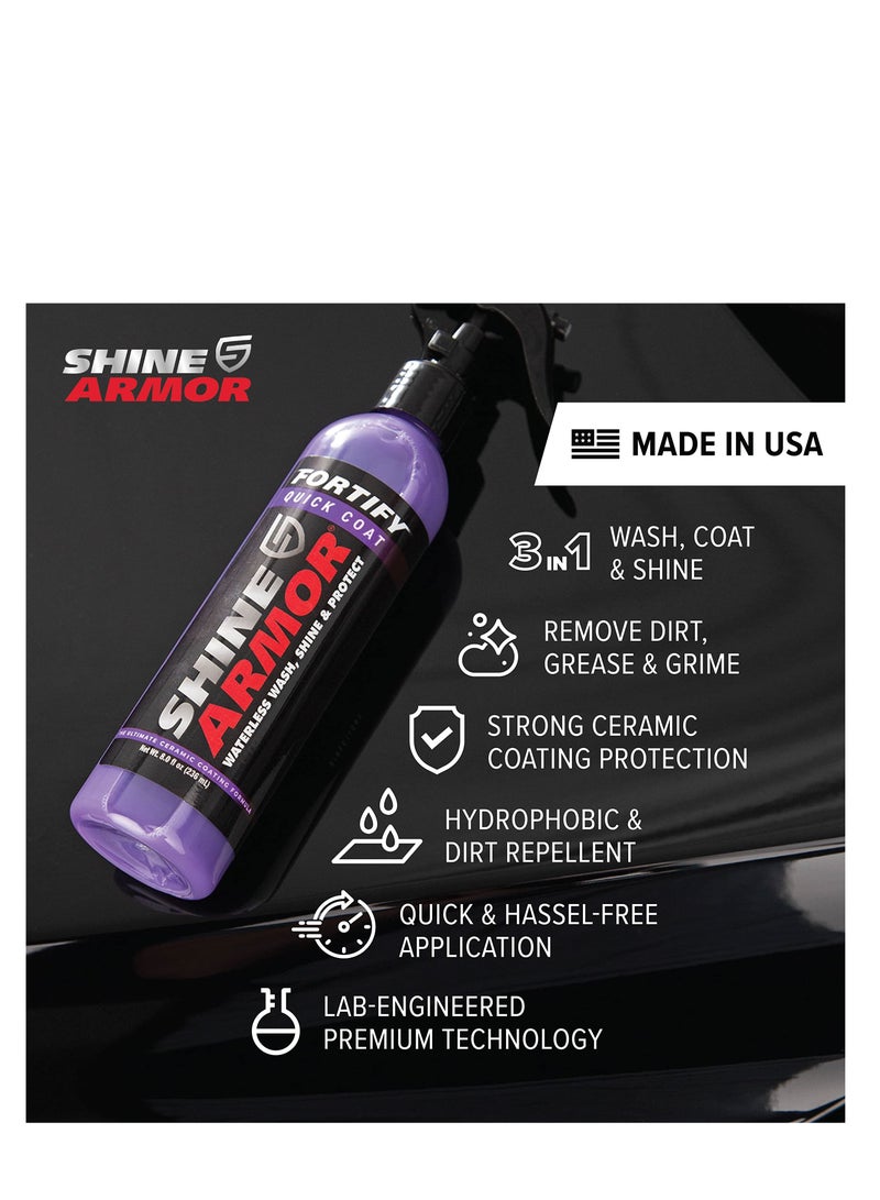 شاين أرمور طلاء فورتفاي كويك من شاين ارمور - طلاء سيراميك - بخاخ تلميع بالشمع للسيارة - غسيل شمعي بدون ماء للسيارة - طبقة علوية مضادة للماء وطلاء بوليمر وملمع لحماية واغلاق التفاصيل - Image 4