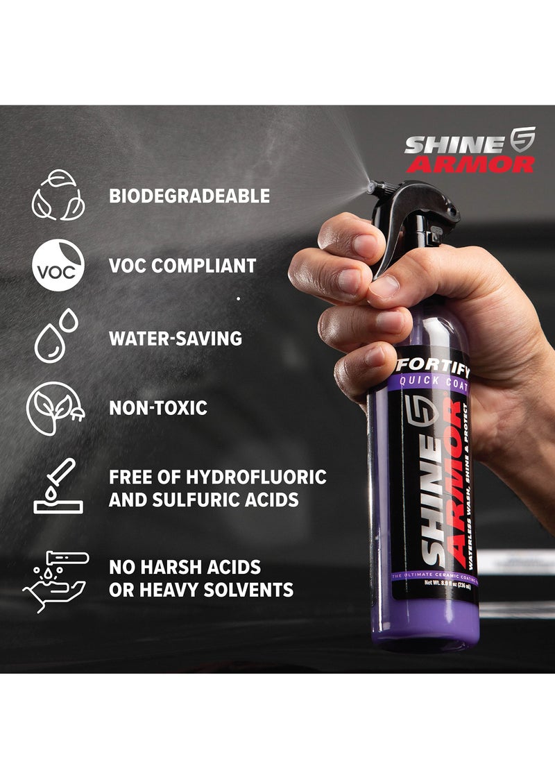 شاين أرمور طلاء فورتفاي كويك من شاين ارمور - طلاء سيراميك - بخاخ تلميع بالشمع للسيارة - غسيل شمعي بدون ماء للسيارة - طبقة علوية مضادة للماء وطلاء بوليمر وملمع لحماية واغلاق التفاصيل - Image 2