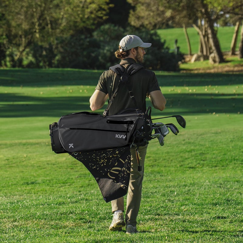 KVV Lightweight Golf Stand Bag with 7 Way Full-Length Dividers, 5 Zippered Pockets, Automatically Adjustable Dual Strapsï¼ŒElegant Designï¼ˆCharcoalï¼‰ - Image 2