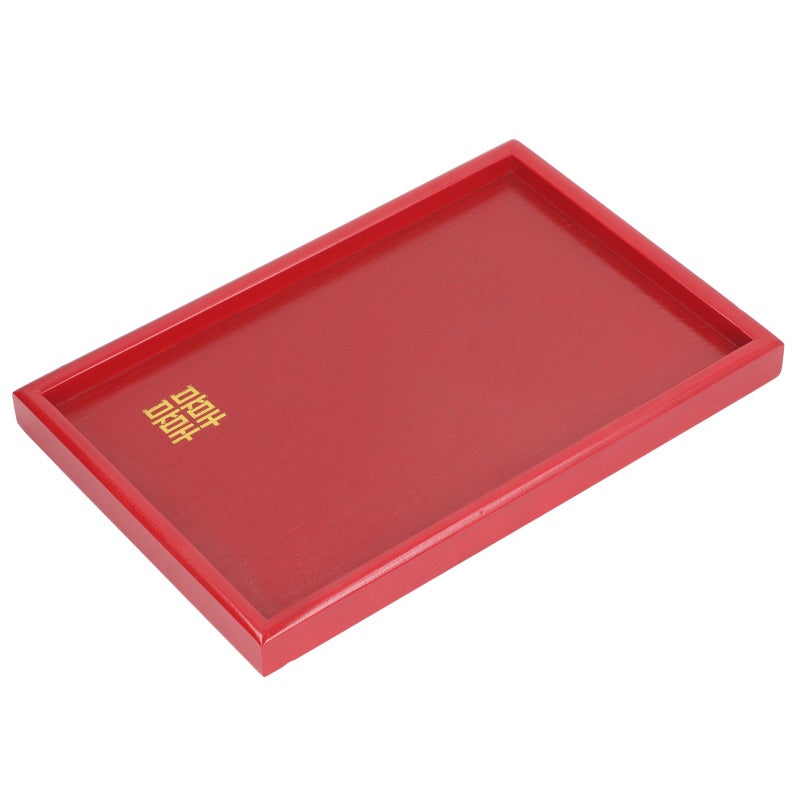 Wood Serving Tray Decorative Serving Platter Snack Fruit Plate for Living Room Coffee Table Kitchen CounterTop Red Square S - Image 3