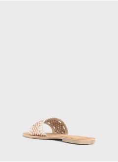 ELLA Cut Out Metallic Flat Sandal  - Image 2