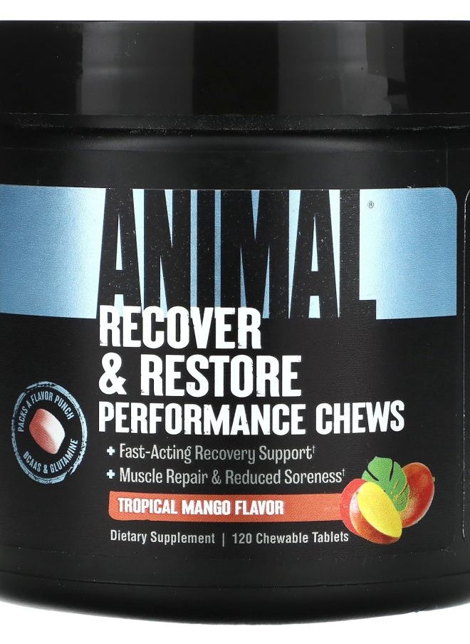 ANIMAL Recover & Restore Performance Chews Tropical Mango 120 Chewable Tablets 