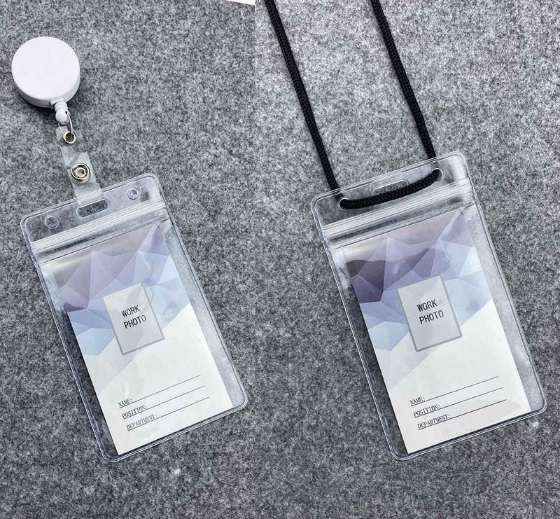 KingSom Vertical ID Badge Holders Sealable Waterproof Clear Plastic Holder, Fits RFID/Proximity/Badge Swipe Cards or Credit Card (40Pcs, Vertical) - Image 4