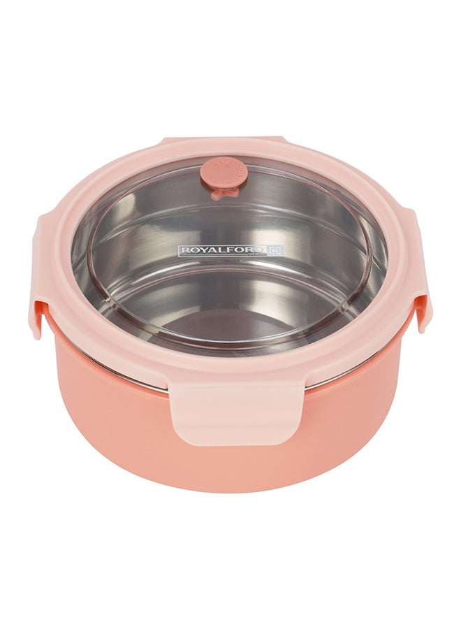Royalford 1000Ml Lunch Box - Rf12593, Round Tiffin With Stainless Steel Inner, Plastic Body, Lid, And 4 Side Locks. Food-Grade, Bpa-Free, Airtight, Leak-Proof, Compact And Portable Assorted 300grams - Image 4