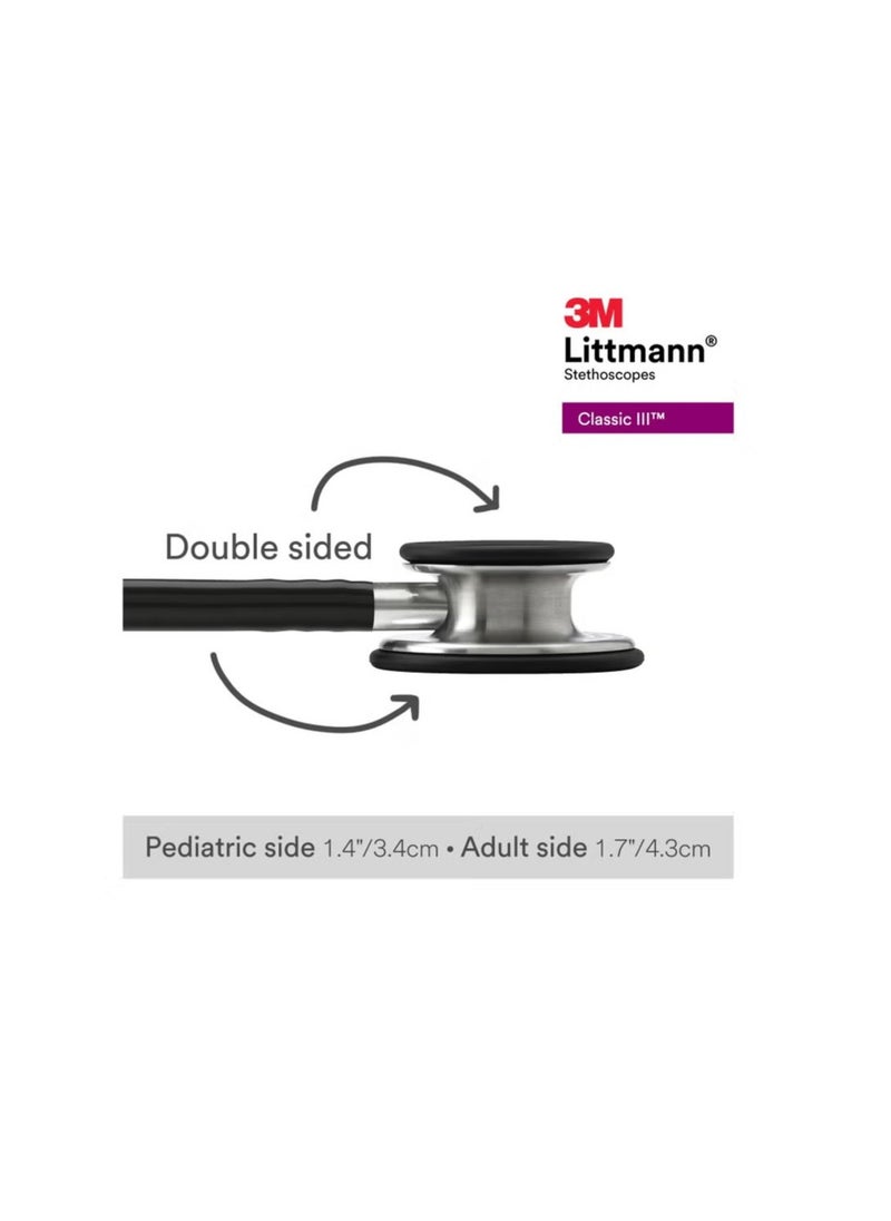 Littmann 3M Littmann 5620 Classic III Monitoring Stethoscope, 27 inch Size, Black  - Image 2