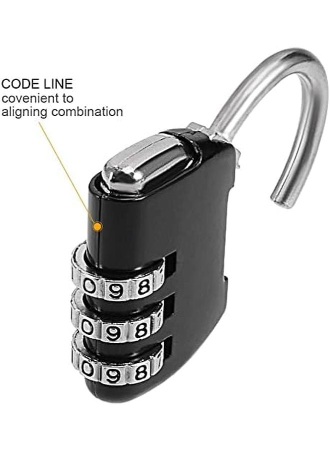 قفل أمتعة بمجموعة مكونة من 3 أرقام، أسود، قطر القيد 4 مم - Image 4