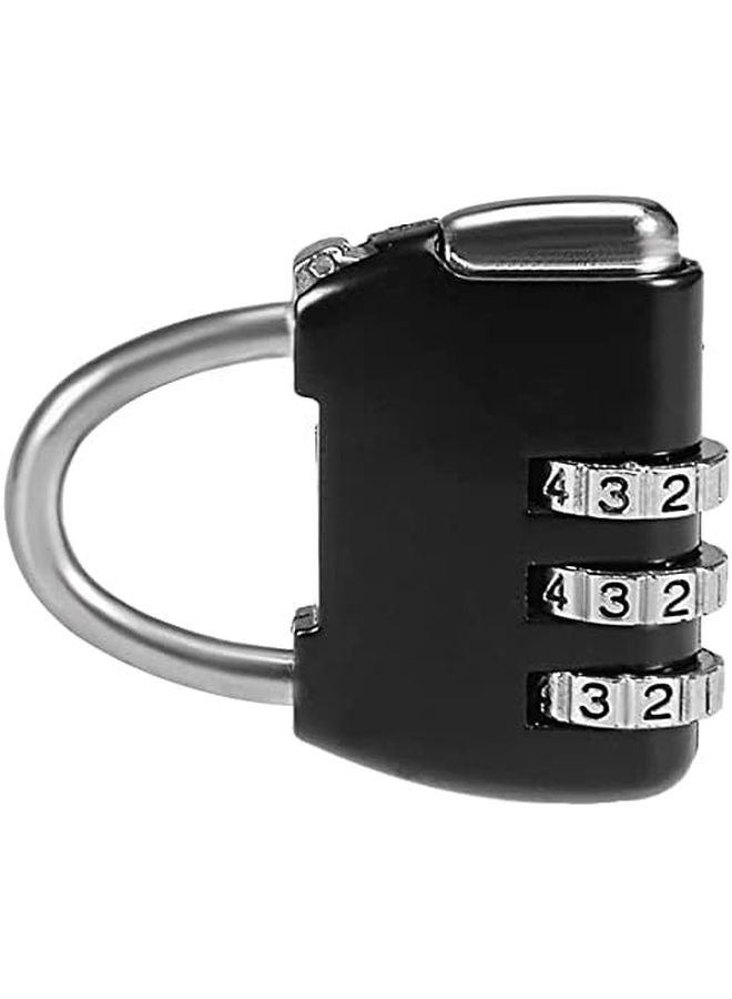 قفل أمتعة بمجموعة مكونة من 3 أرقام، أسود، قطر القيد 4 مم - Image 1
