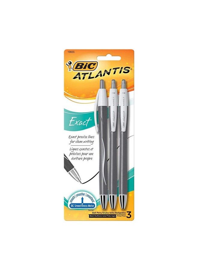 Bic Vcgnp31Bblk Black Atlantis Comfort Pens 3 Count - Image 1