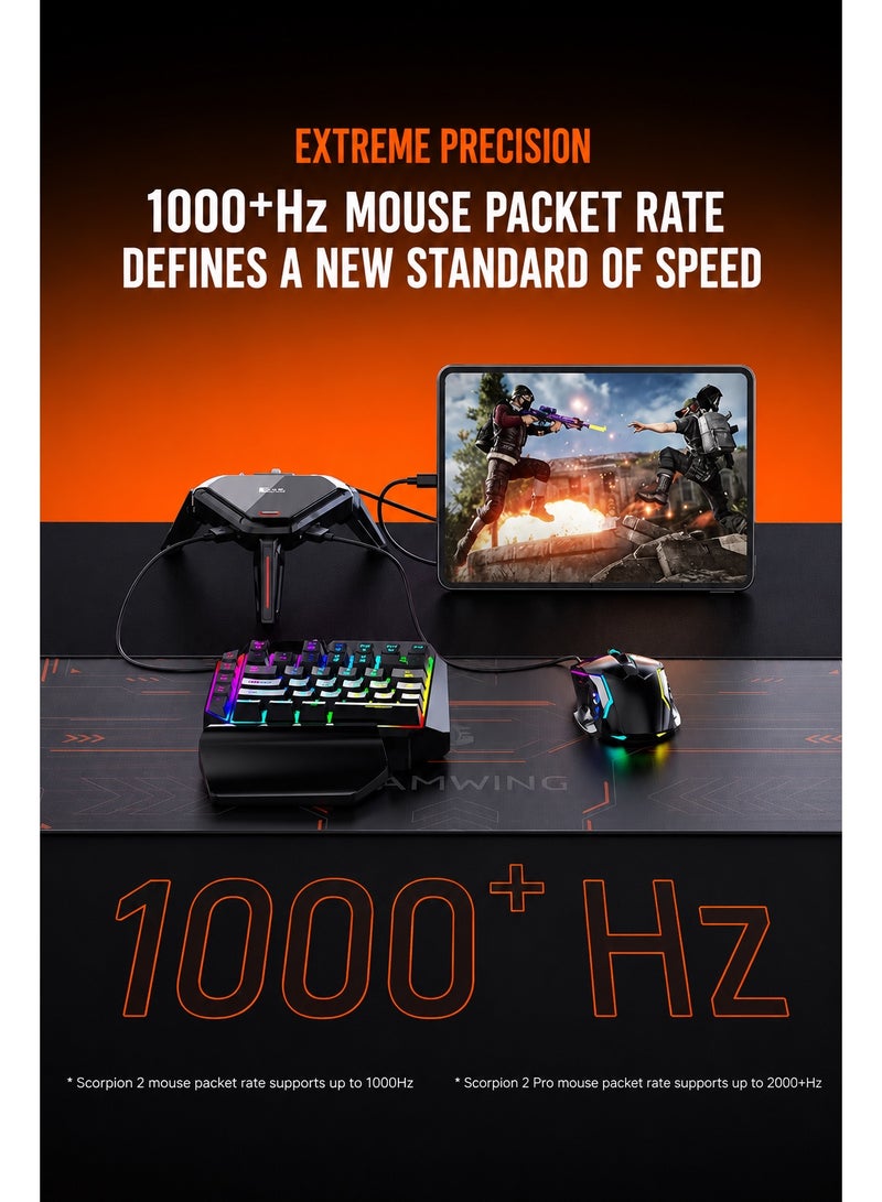 Gamwing Scorpion 2 Keyboard & Mouse Converter for Mobile Gaming by Gamwing – Low Latency Signal Transmission, Stable Wired Connection, RGB Lighting & Multi-Device Support – Compatible with RedMagic, Android 10+, HyperOS & HarmonyOS – Perfect for PUBG Mobile, FPS Games & Competitive Gaming - Image 3