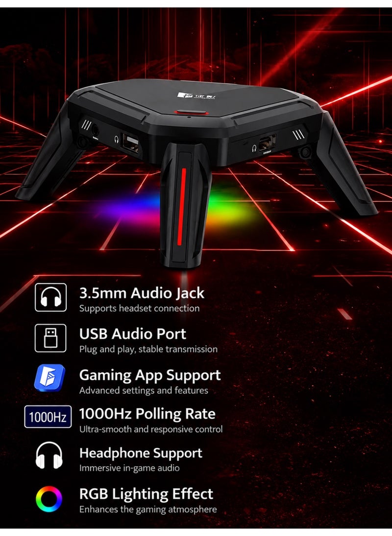 Gamwing Scorpion 2 Keyboard & Mouse Converter for Mobile Gaming by Gamwing – Low Latency Signal Transmission, Stable Wired Connection, RGB Lighting & Multi-Device Support – Compatible with RedMagic, Android 10+, HyperOS & HarmonyOS – Perfect for PUBG Mobile, FPS Games & Competitive Gaming - Image 4