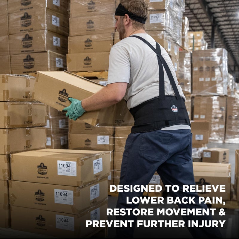 Ergodyne ProFlex 1650 Back Support Belt, 7.5" Elastic, Adjustable, Removeable Straps, Black, 2X-Large - Image 2