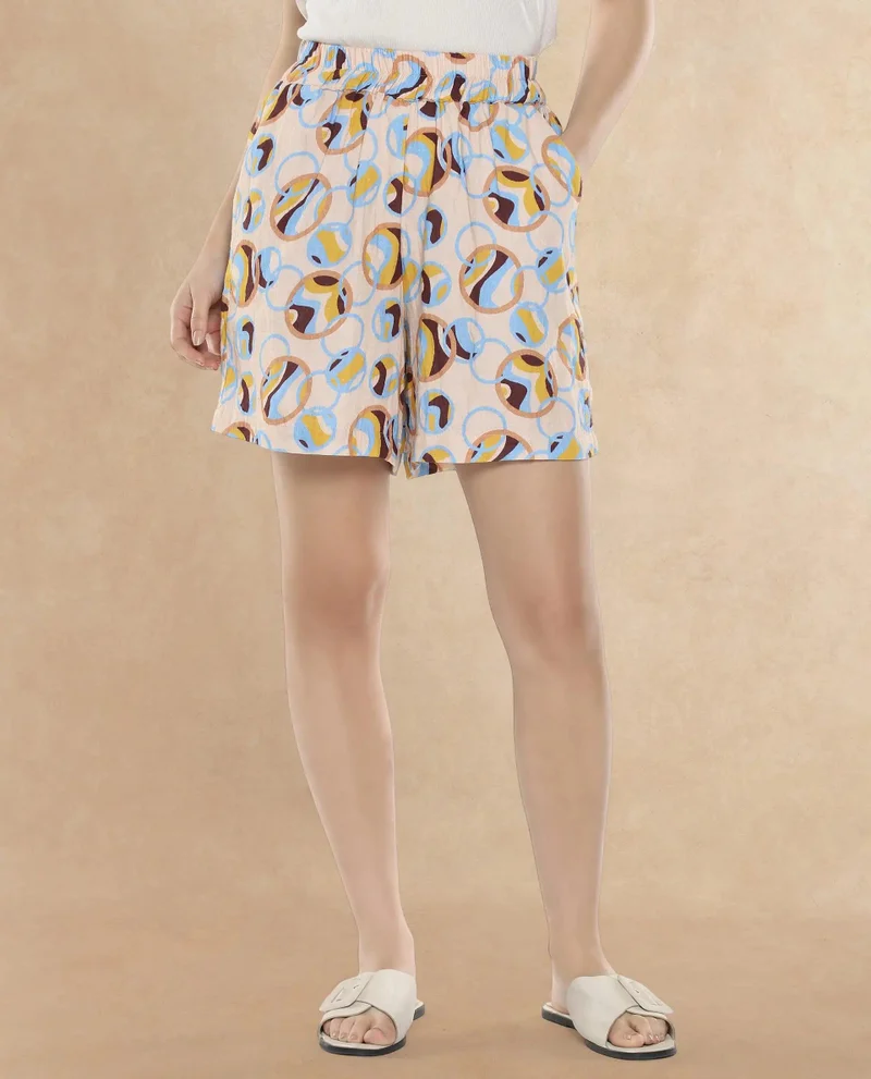ريريزم Women's Geometric Printed Shorts