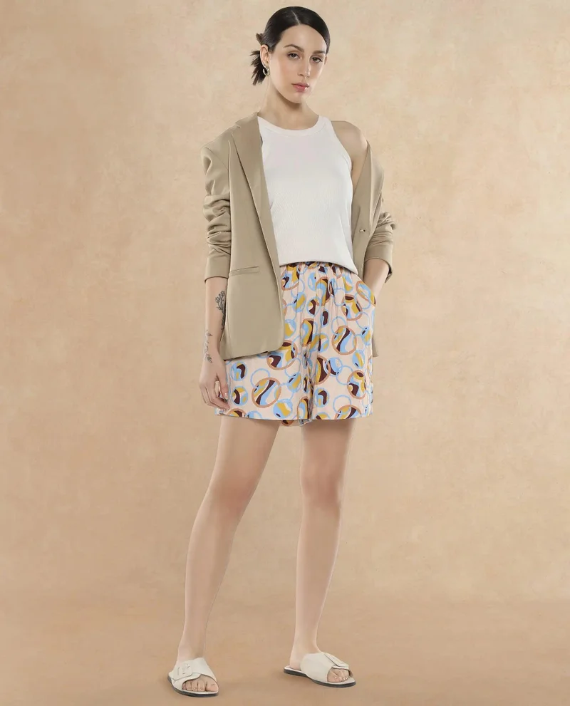 ريريزم Women's Geometric Printed Shorts