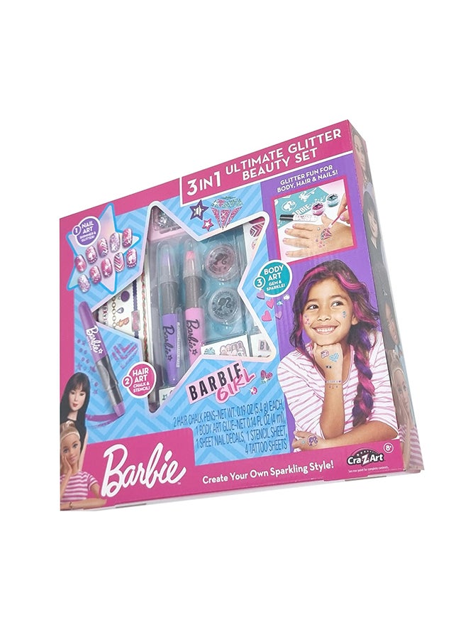 Barbie مجموعة باربي 3 في 1 المثالية لتجميل اللمعة  - Image 2