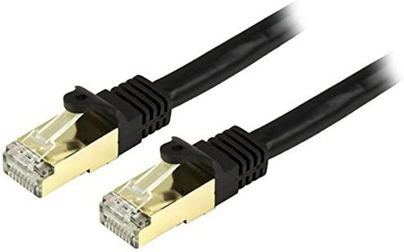 .com 15ft CAT6a Ethernet Cable - 10 Gigabit Shielded Snagless RJ45 100W PoE Patch Cord - 10GbE STP Network Cable w/Strain Relief - Black Fluke Tested/Wiring is UL Certified/TIA (C6ASPAT15BK)