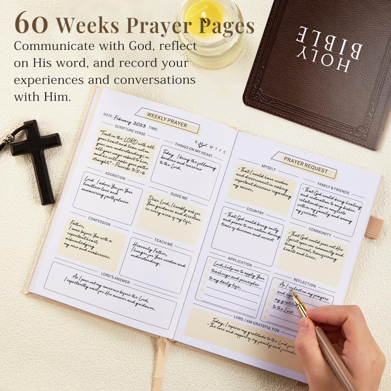 JUBTIC Prayer Journal for Woman, Bible Journal with Verse, 60 Weeks Scripture, Faith & Devotional Journal, Christian Planner, Bible Study Notebooks for Note Taking, Religious Christian Gifts for Women - Image 4