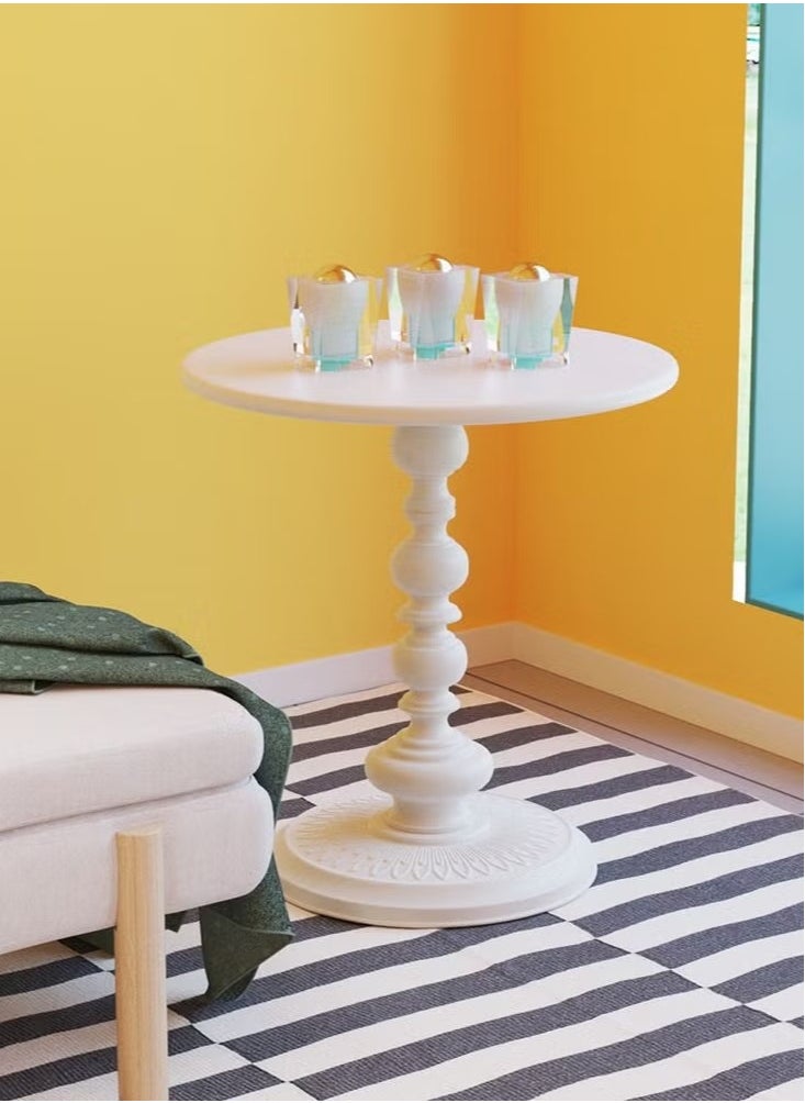 MIXDE - Coffee Table, Nordic Sofa Side Decorative Small Space Living Room Bedroom Patio, Vintage Metal End Table, Metal Iron Outdoor Round Table Weather Resistant Anti-Rust Outdoor, 40*60CM - Image 1
