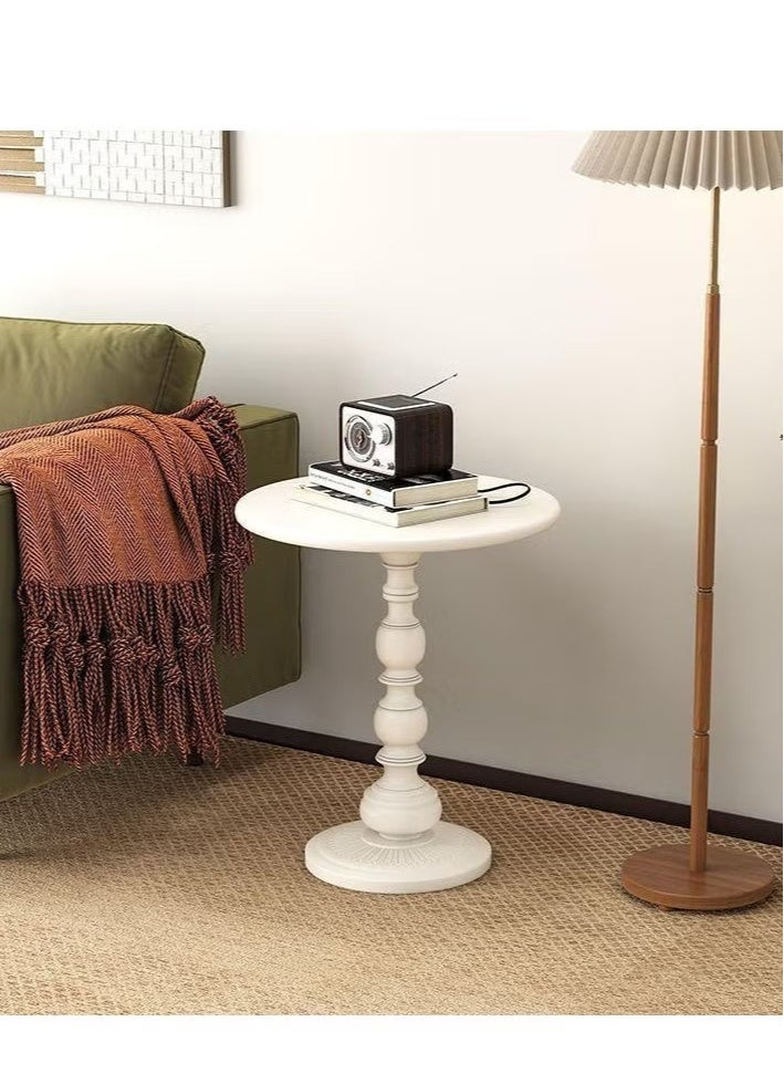 MIXDE - Coffee Table, Nordic Sofa Side Decorative Small Space Living Room Bedroom Patio, Vintage Metal End Table, Metal Iron Outdoor Round Table Weather Resistant Anti-Rust Outdoor, 40*60CM - Image 1