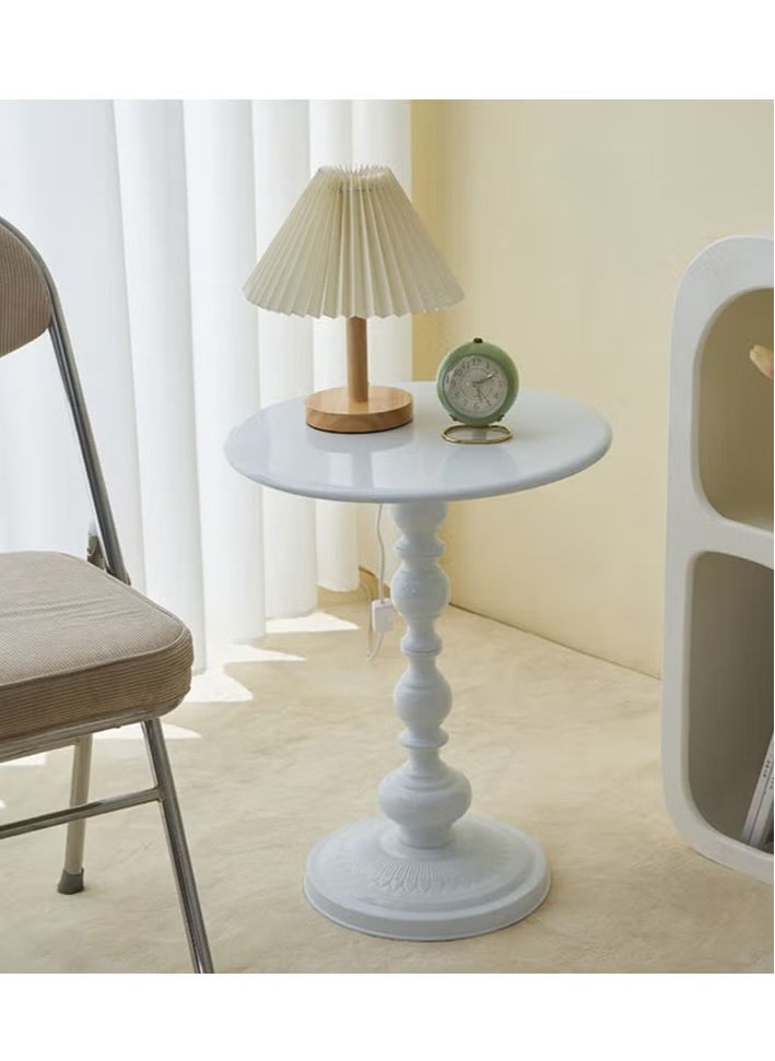 MIXDE - Coffee Table, Nordic Sofa Side Decorative Small Space Living Room Bedroom Patio, Vintage Metal End Table, Metal Iron Outdoor Round Table Weather Resistant Anti-Rust Outdoor, 40*60CM - Image 1
