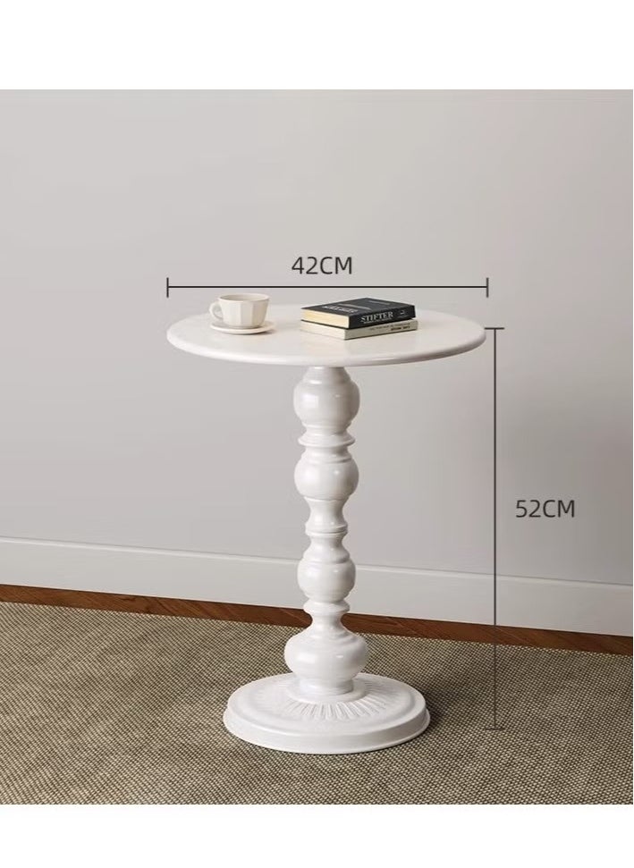 MIXDE - Coffee Table, Nordic Sofa Side Decorative Small Space Living Room Bedroom Patio, Vintage Metal End Table, Metal Iron Outdoor Round Table Weather Resistant Anti-Rust Outdoor, 40*60CM - Image 1