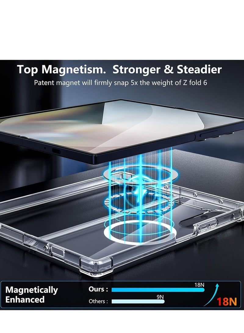 Denx Clear magsafe for Samsung Galaxy Z Fold 6 MagSafe Clear Case, Transparent Shockproof Protection, Yellowing Resistant, Magnetic (Z Fold 6) - Image 4