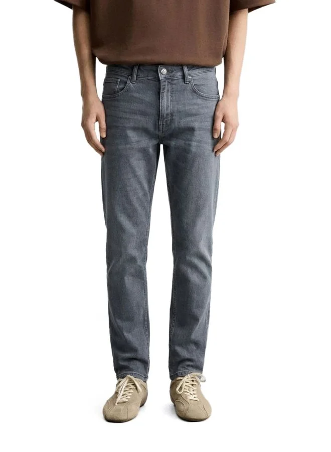 The Indian Garage Co Men Slim Fit Solid Cross Pocket Mid-Rise Jeans